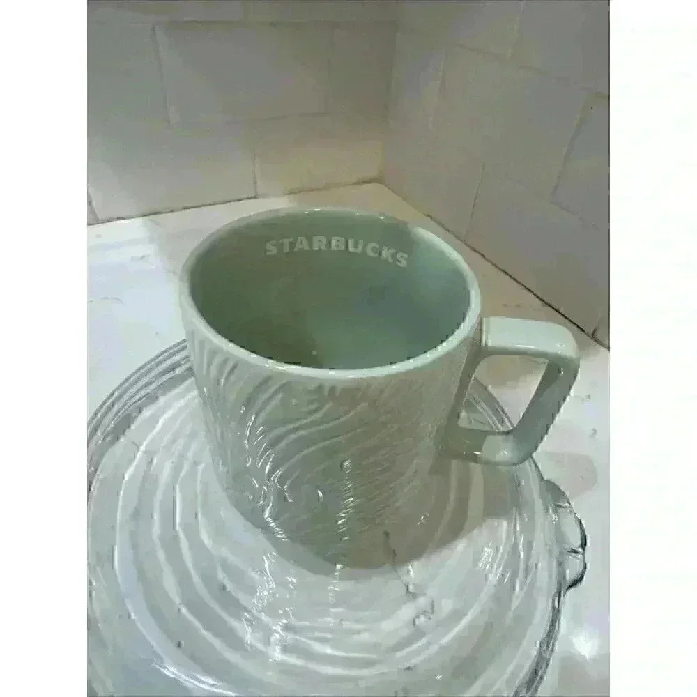 2022 Starbucks Light Green Mint Jade Leaf Marble Embossed Spring Limited 14 oz - Picture 2 of 14